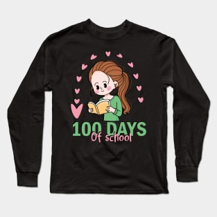 100th Day of School Girls Teacher Long Sleeve T-Shirt